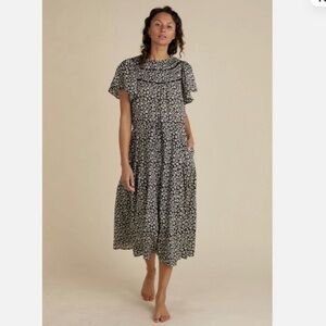 Trovata Nancy Ink Floral Midi Dress Large